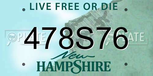 478S76 New Hampshire License Plate