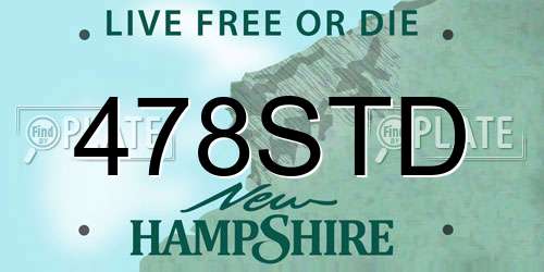 478STD New Hampshire License Plate
