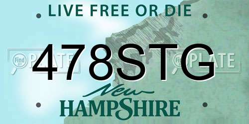 478STG New Hampshire License Plate