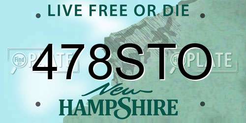 478STO New Hampshire License Plate