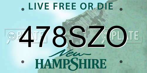 478SZO New Hampshire License Plate