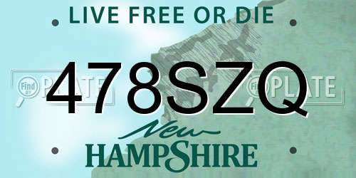 478SZQ New Hampshire License Plate