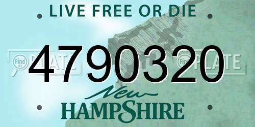 4790320 New Hampshire License Plate