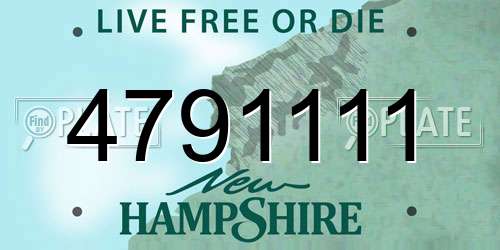 4791111 New Hampshire License Plate