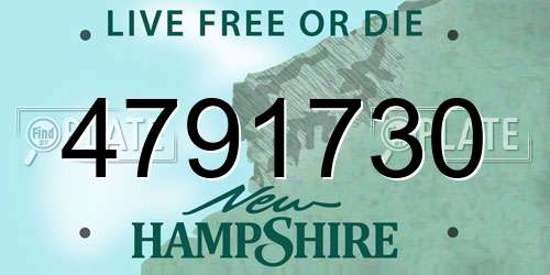 4791730 New Hampshire License Plate