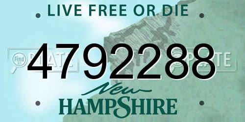 4792288 New Hampshire License Plate