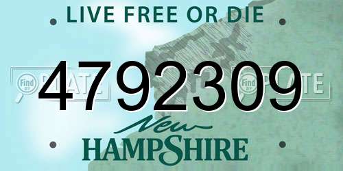 4792309 New Hampshire License Plate