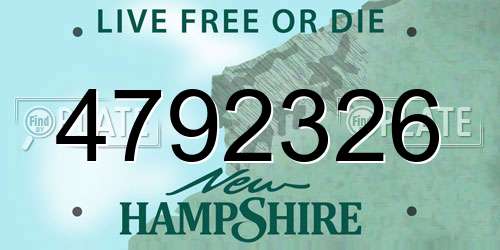 4792326 New Hampshire License Plate