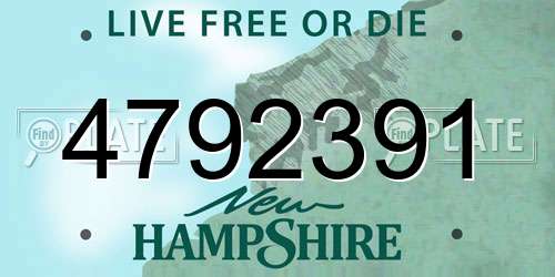 4792391 New Hampshire License Plate