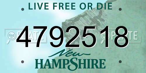 4792518 New Hampshire License Plate