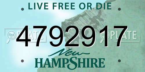 4792917 New Hampshire License Plate