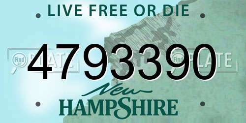 4793390 New Hampshire License Plate