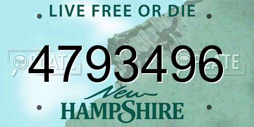 4793496 New Hampshire License Plate