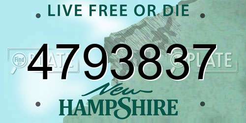4793837 New Hampshire License Plate
