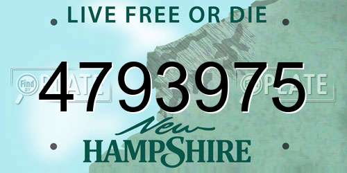 4793975 New Hampshire License Plate