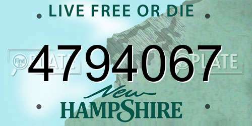 4794067 New Hampshire License Plate