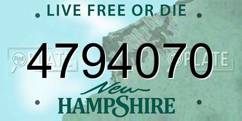 4794070 New Hampshire License Plate