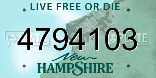4794103 New Hampshire License Plate