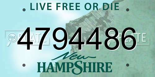 4794486 New Hampshire License Plate