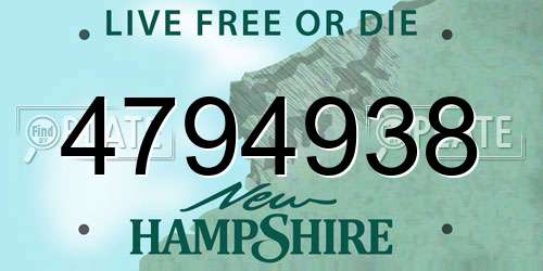 4794938 New Hampshire License Plate