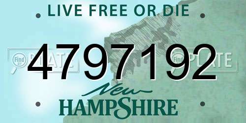 4797192 New Hampshire License Plate
