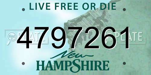 4797261 New Hampshire License Plate