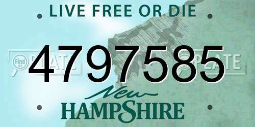 4797585 New Hampshire License Plate