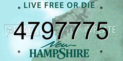 4797775 New Hampshire License Plate