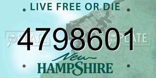 4798601 New Hampshire License Plate