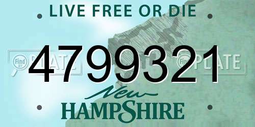 4799321 New Hampshire License Plate