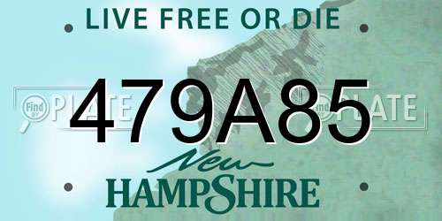 479A85 New Hampshire License Plate