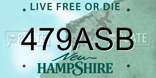 479ASB New Hampshire License Plate
