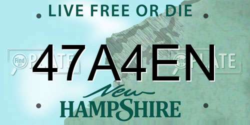 47A4EN New Hampshire License Plate