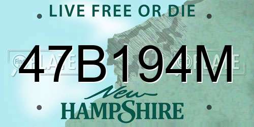 47B194M New Hampshire License Plate
