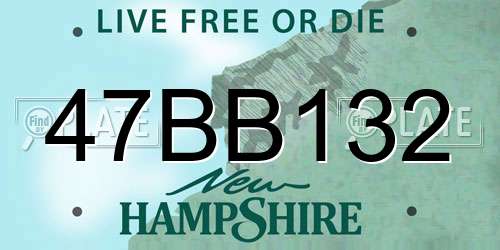 47BB132 New Hampshire License Plate