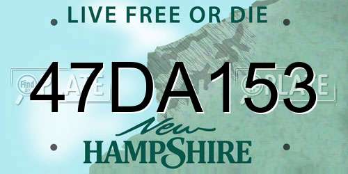 47DA153 New Hampshire License Plate