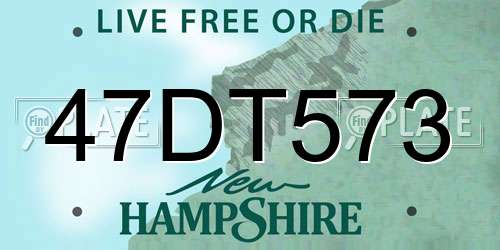 47DT573 New Hampshire License Plate