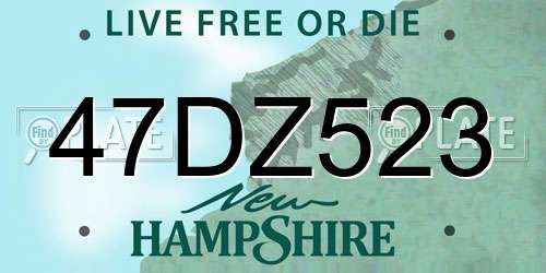 47DZ523 New Hampshire License Plate