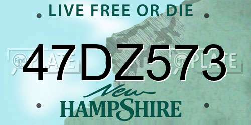 47DZ573 New Hampshire License Plate