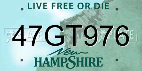 47GT976 New Hampshire License Plate