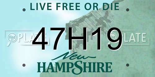 47H19 New Hampshire License Plate