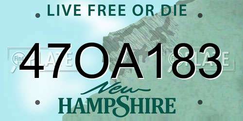 47OA183 New Hampshire License Plate