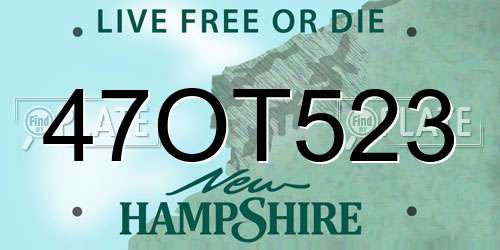 47OT523 New Hampshire License Plate