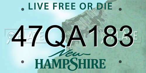 47QA183 New Hampshire License Plate