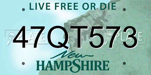 47QT573 New Hampshire License Plate