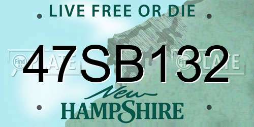 47SB132 New Hampshire License Plate