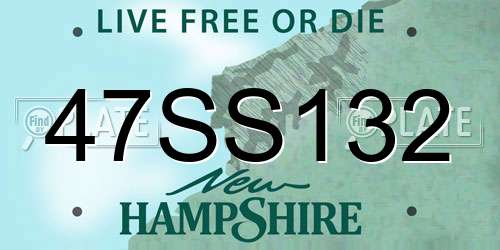 47SS132 New Hampshire License Plate