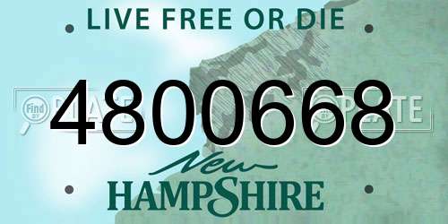 4800668 New Hampshire License Plate