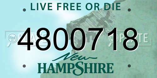 4800718 New Hampshire License Plate