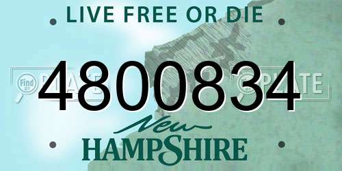 4800834 New Hampshire License Plate